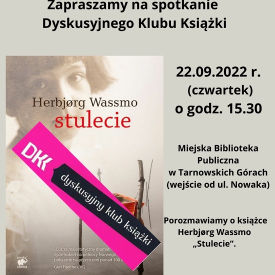 Dyskusyjny Klub książki 22.09.22 r. - plakat