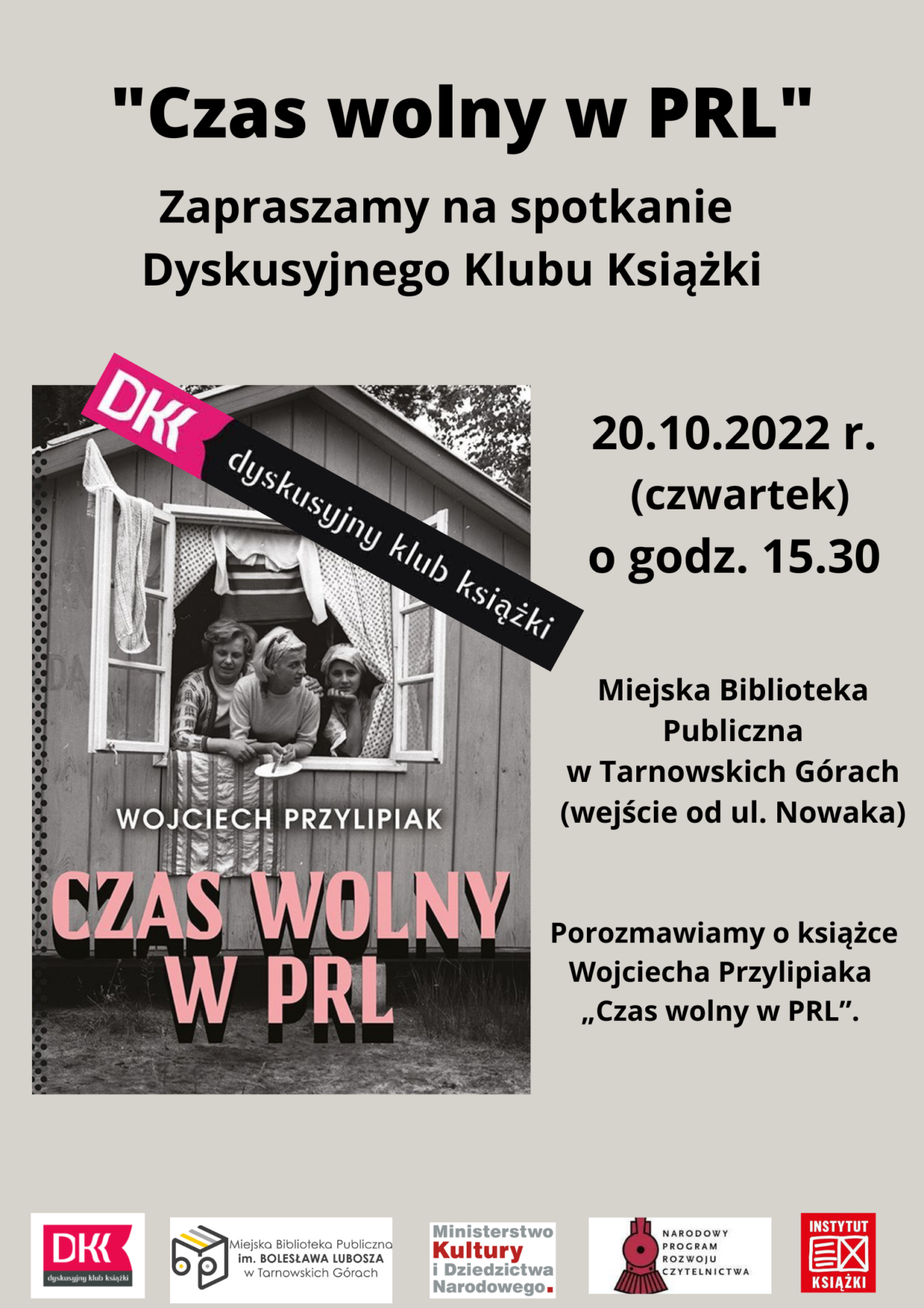 Spotkanie Dyskusyjnego Klubu Książki - 20.10.22 r.- plakat