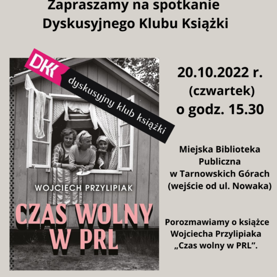 Spotkanie Dyskusyjnego Klubu Książki - 20.10.22 r.- plakat