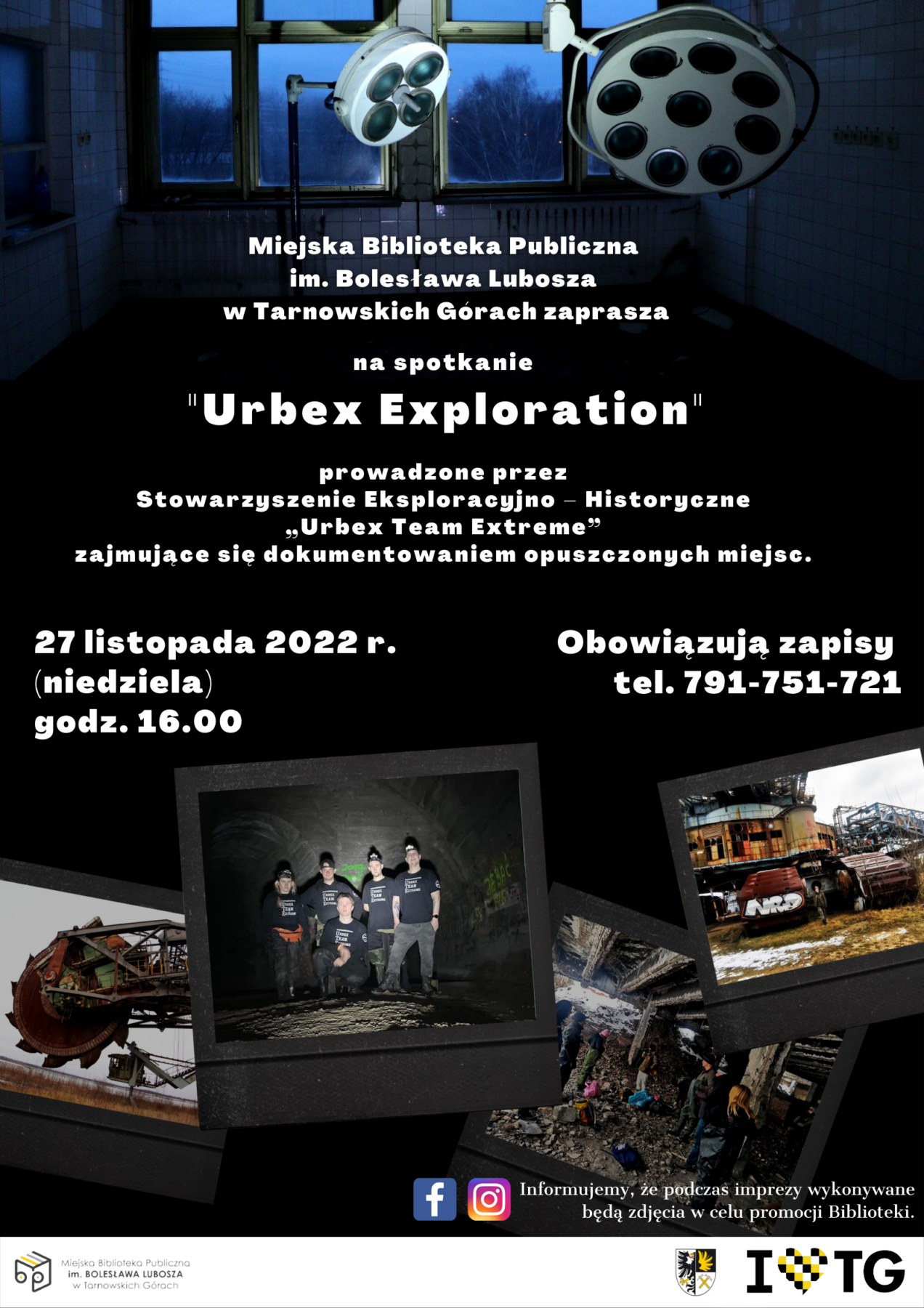 Spotkanie Urbex Exploration - plakat 27.11.22 r.