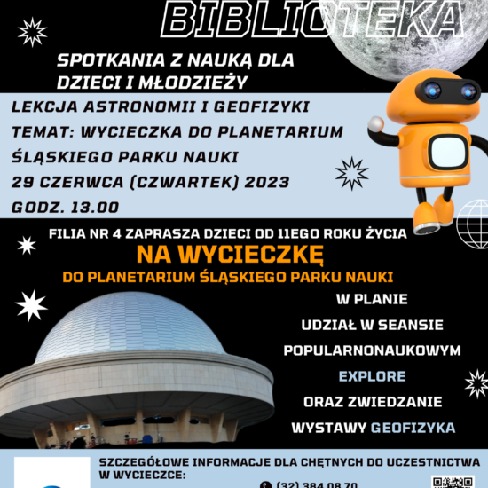 Plakat promujący wycieczkę do Planetarium
