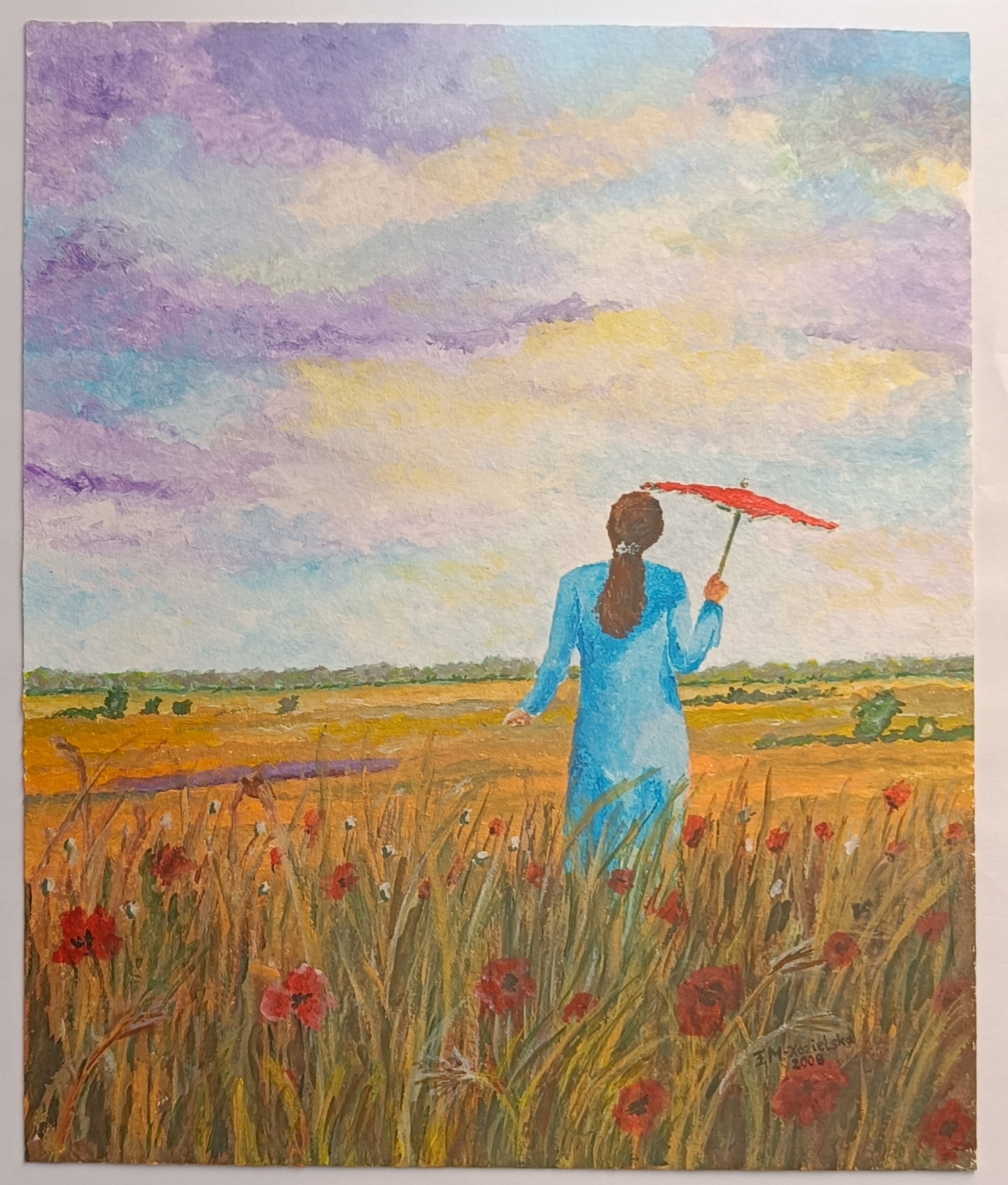Obraz przedstawiający kobietę na polu